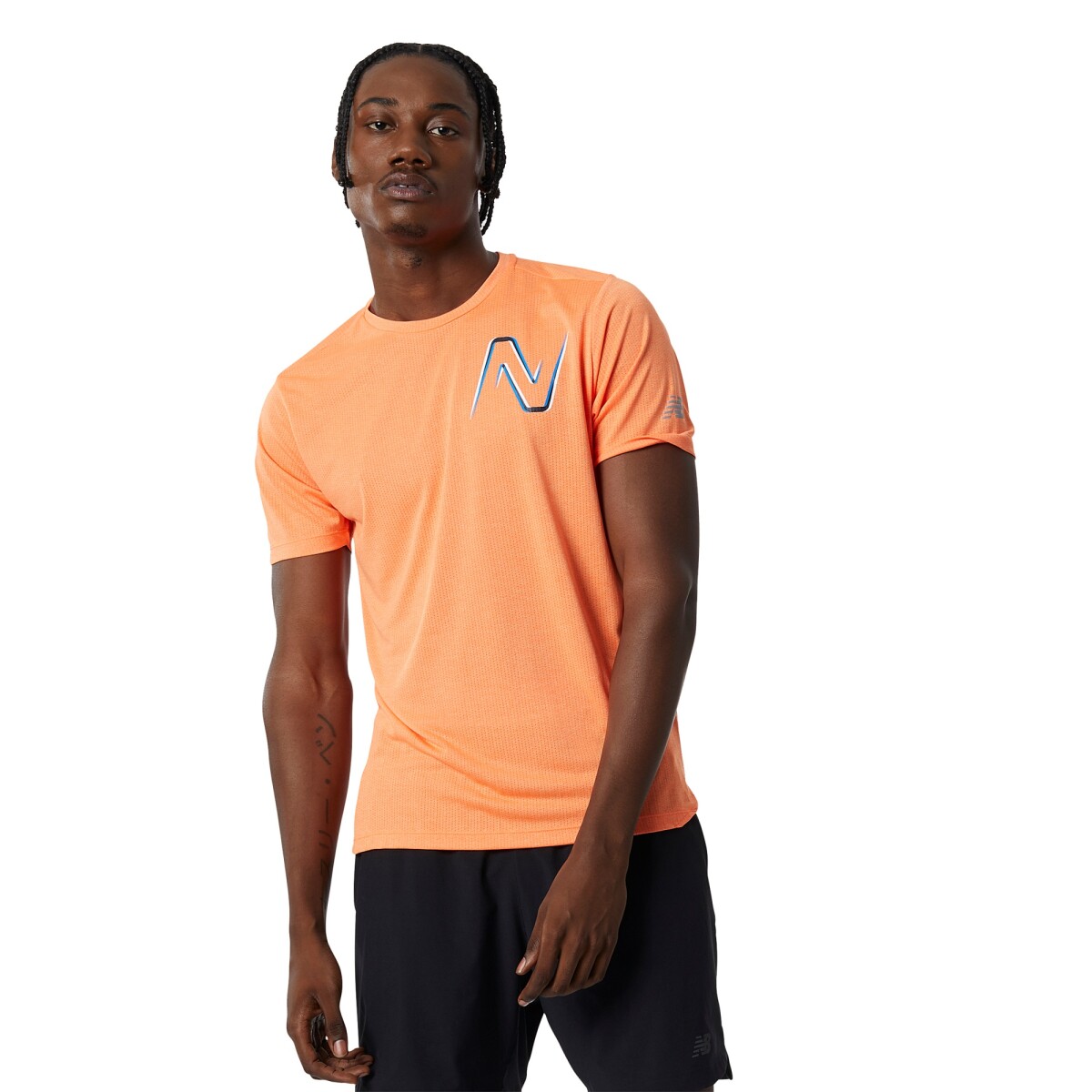 Remera New Balance de Hombre PRINTED IMPACT RUN MT21277VO2 - BLUE 