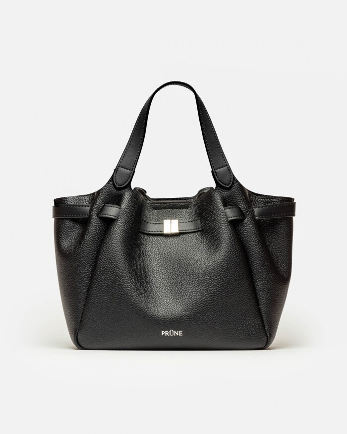 Cartera de mano Marble en efecto cuero graneado Negro