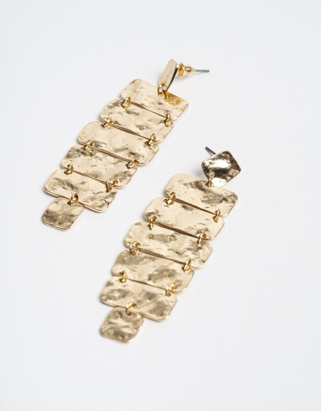 Aros Colgantes Largos Metal diferenciado Aros Colgantes De Metal - Dorado