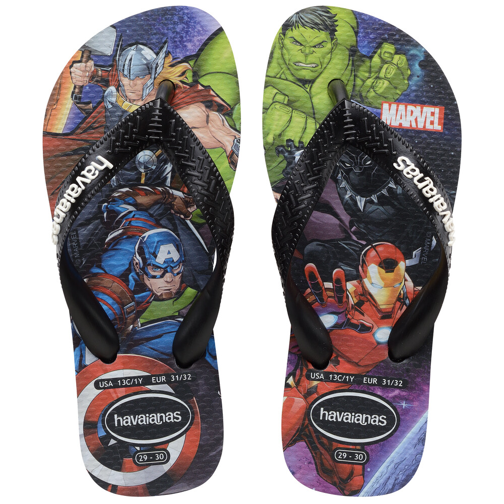 Sandalias Havaianas K Top Marvel Ii FC Niños Negro
