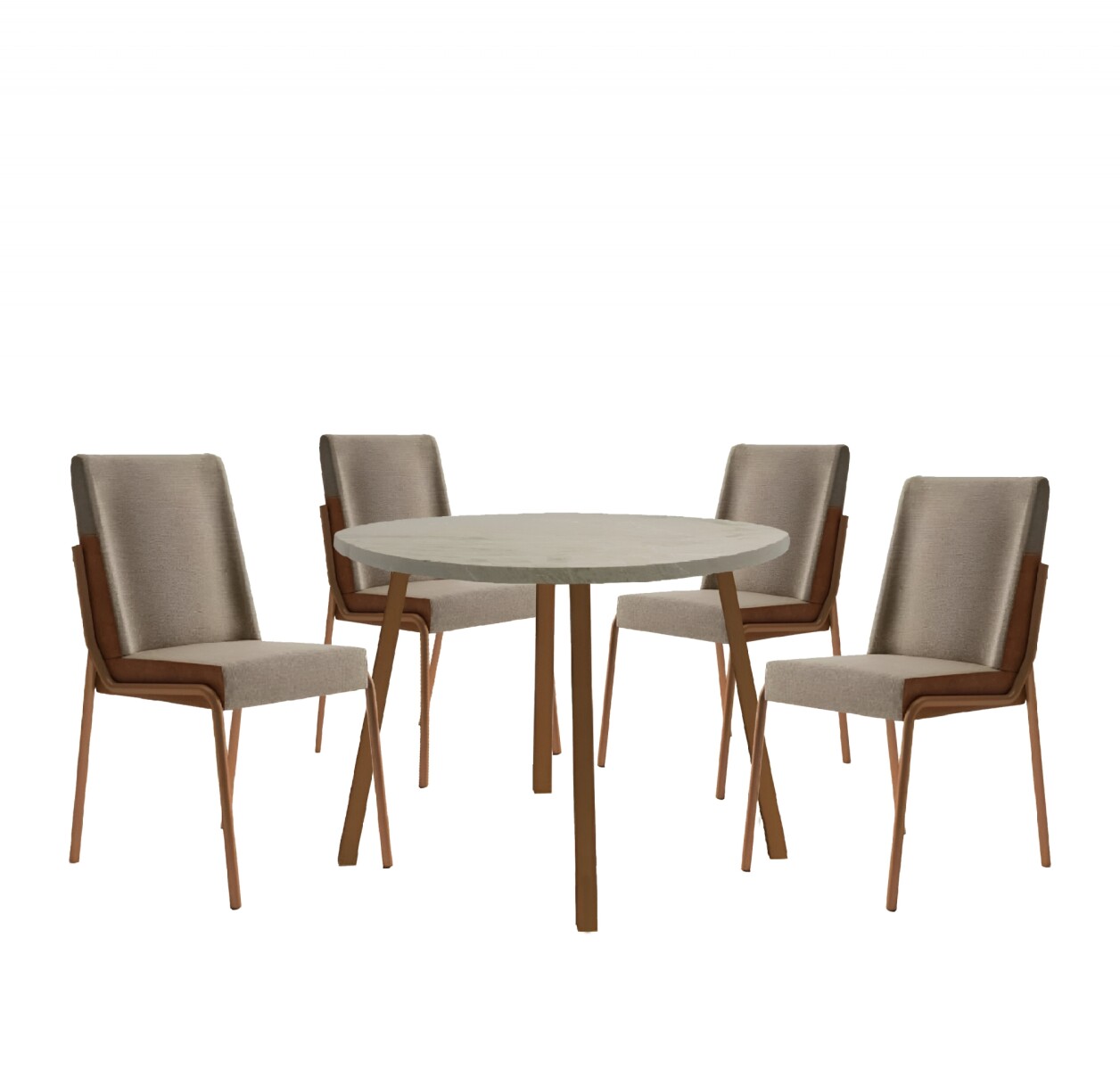 Juego de Comedor Stellar Redonda 4 sillas Rose 