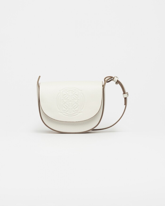 Mini bag Aura en cuero graneado Blanco