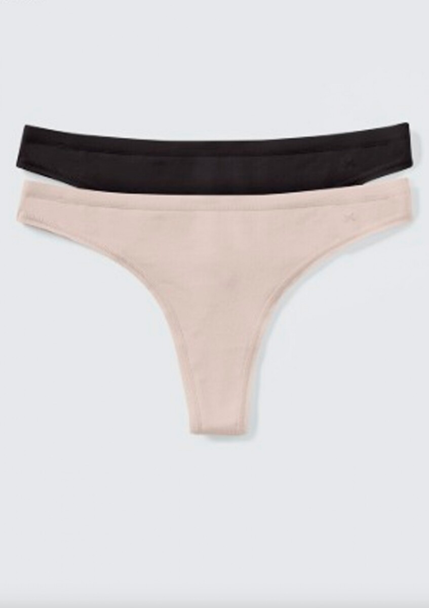 CONJUNTO DE 2 BOMBACHAS DE DOBLE TIRA BEIGE - NEGRO 