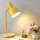 Lampara De Escritorio Portatil Nordica Con Madera Vintage Amarillo