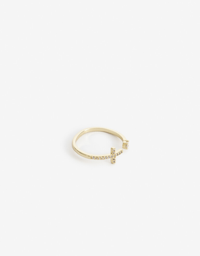 Anillos Chicos Cubic zirconia Anillo Chico Cruz Cubic Dorado - Dorado