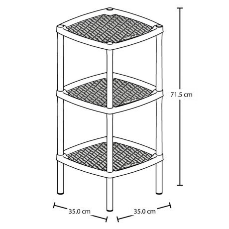 Repisa multiuso cuadrada de 3 niveles Rimax Blanca Blanco
