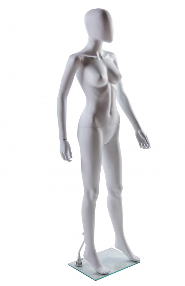 Maniquí Dama Fibra Acabado Mate - Blanco 