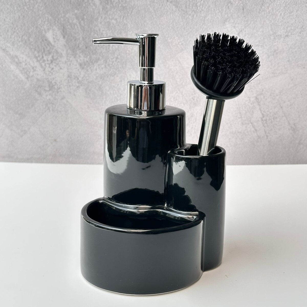 Dispensador Jabonera Para Cocina con Porta Cepillos 