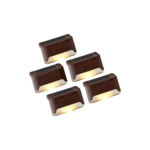 Kit 5 apliques pared LED solares, luz cálida IP44 IX3048
