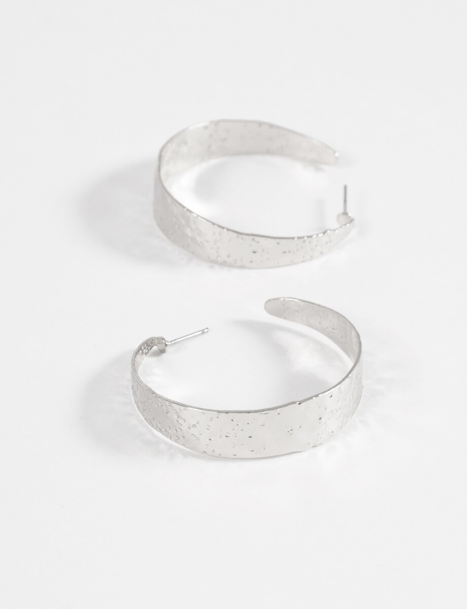 Caravanas con texturas - plateado 