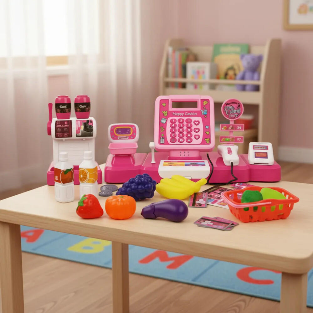 Caja Registradora Infantil Con Sonido Y Accesorios Caja Registradora Infantil Con Sonido Y Accesorios