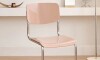 Silla de Comedor Metal Cromado y Madera - Moon Salmon
