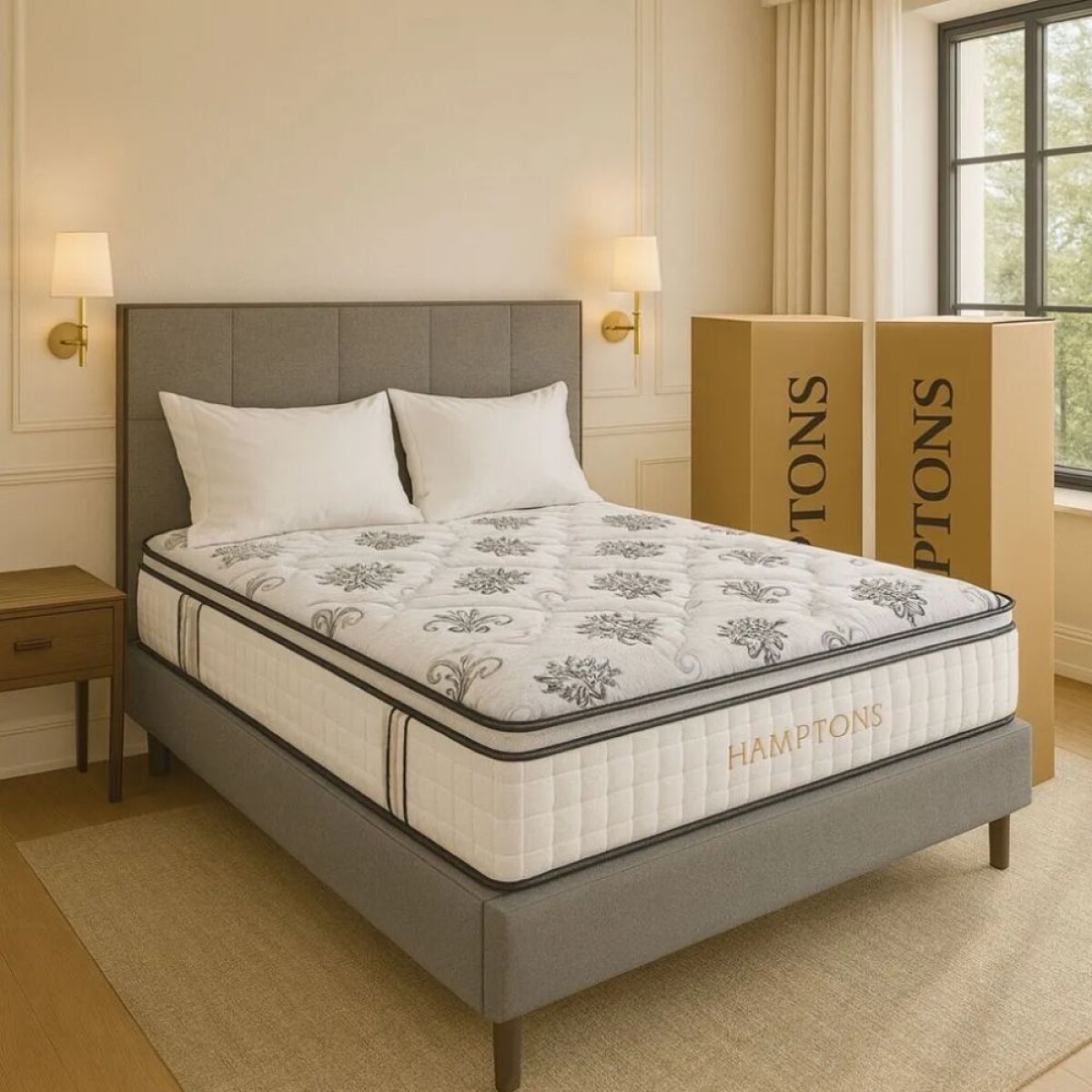 Sommier Queen Hamptons Hybrid Bronze - Gris 