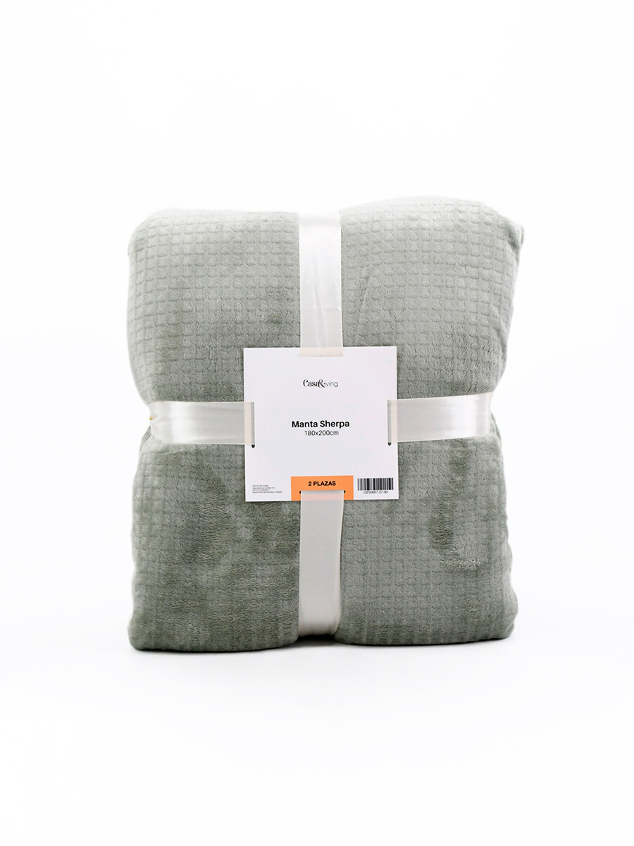 MANTA SHERPA 2 PLAZAS - VERDE 
