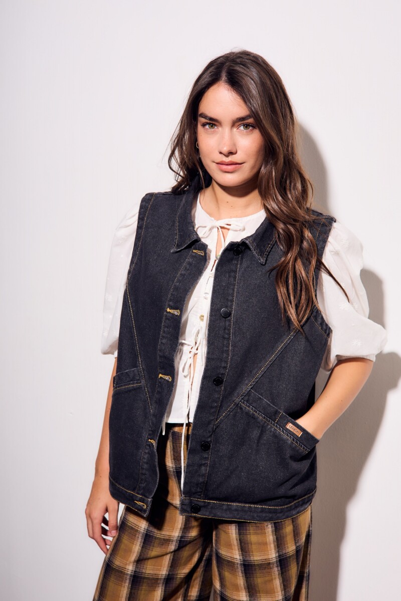 Chaleco Denim - Jean Gris 