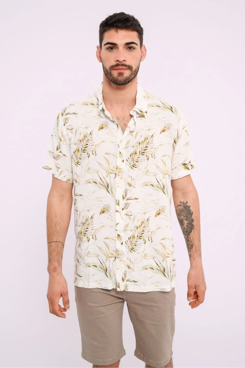 Camisa estampada Flores verde
