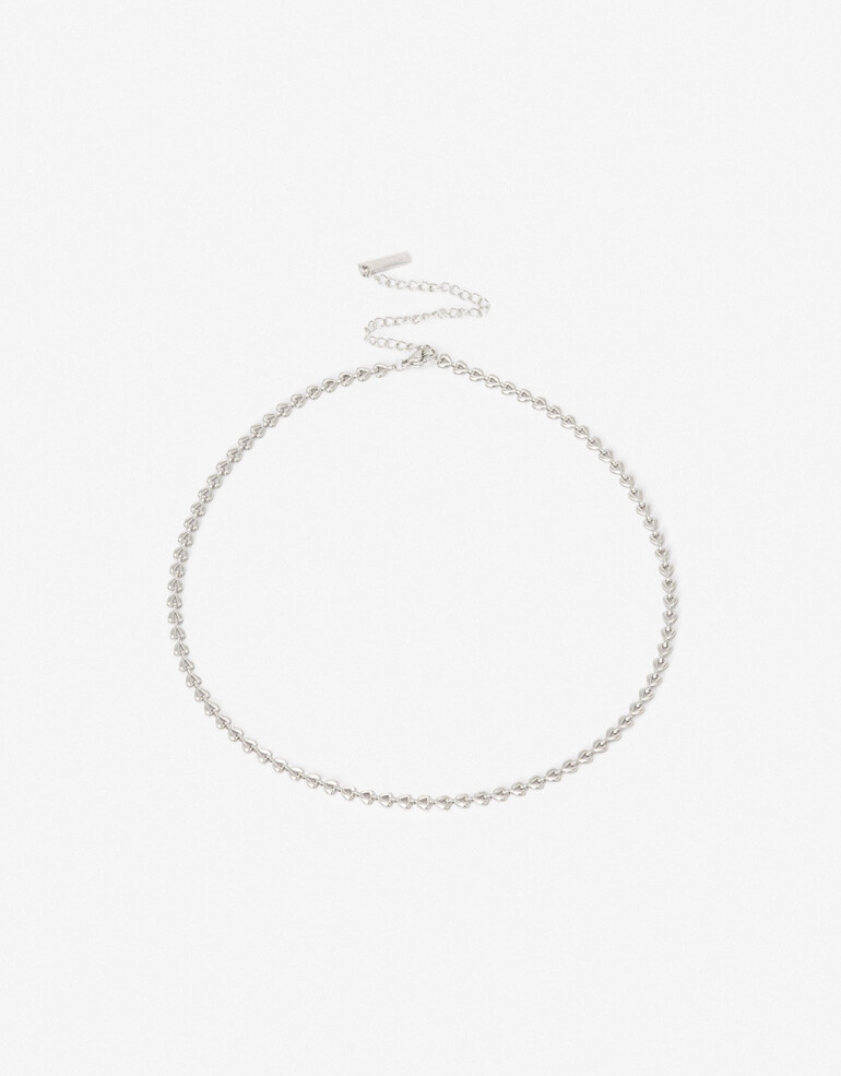 Collares Cortos Metal Collar Corto De Acero - Plateado