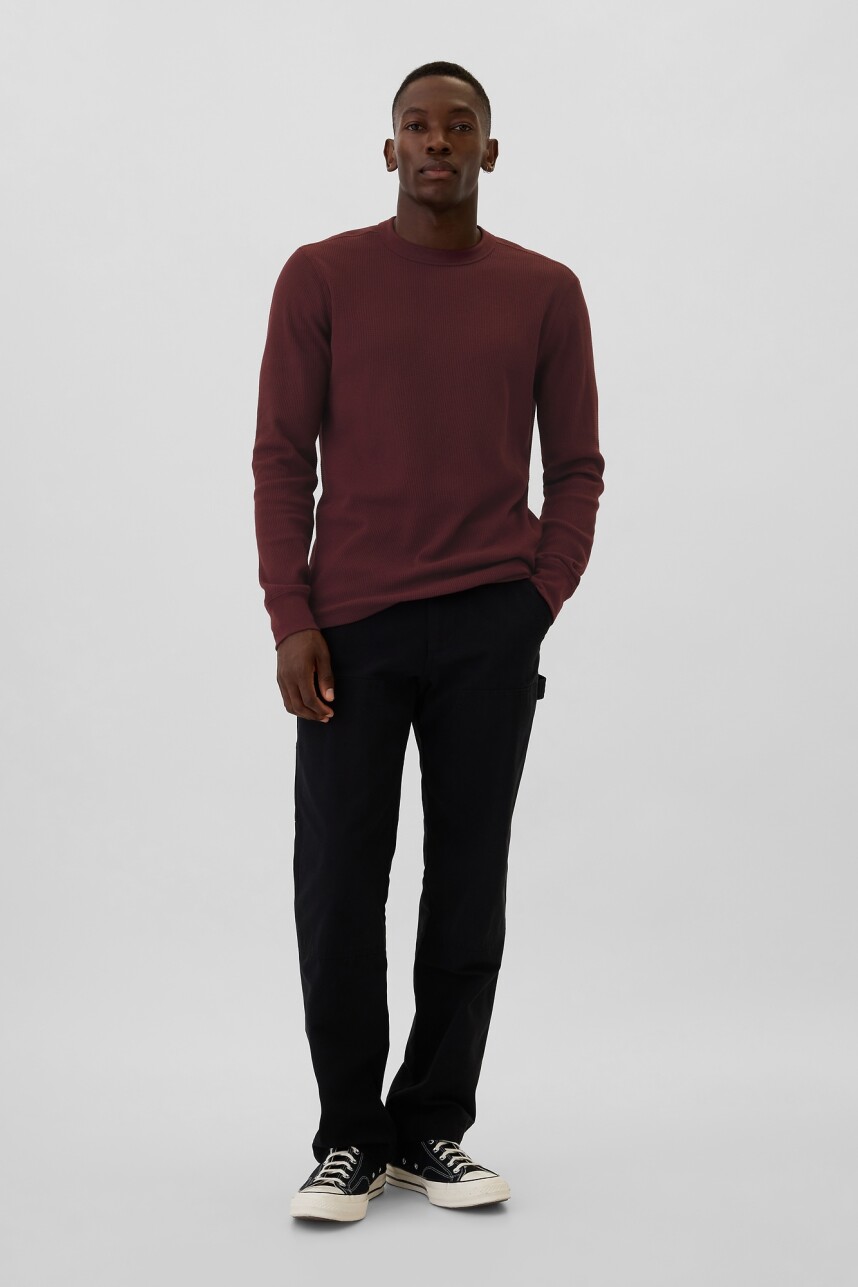 Buzo Waffle Hombre Noir Red 796