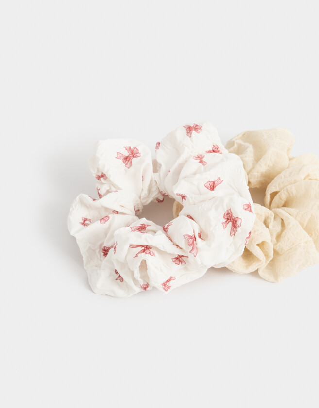 Skunzies Set por 2 Set De Scrunchies - Combinacion Bicolor