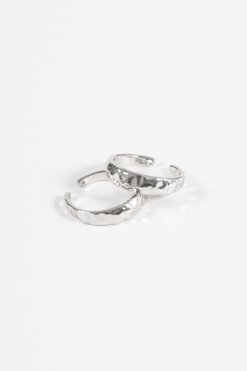 Anillo pie texture plateado