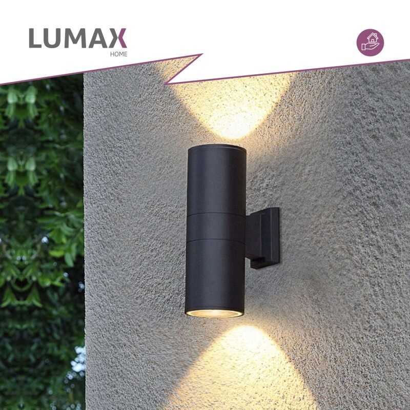 Lámpara Exterior Doble en Aluminio Lumax Modelo Stafford Negro