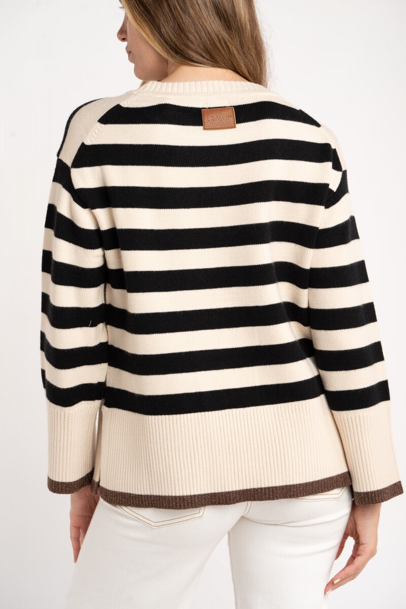Sweater Rayado Negro