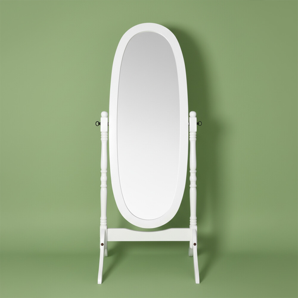 Espejo Victorian de pie ovalado Blanco