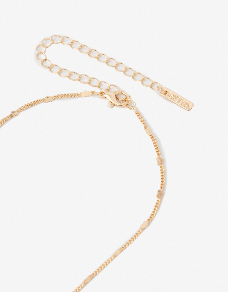 Cadena Corta con Dije Letras Collar Con Dije Inicial Letra "c" - Dorado