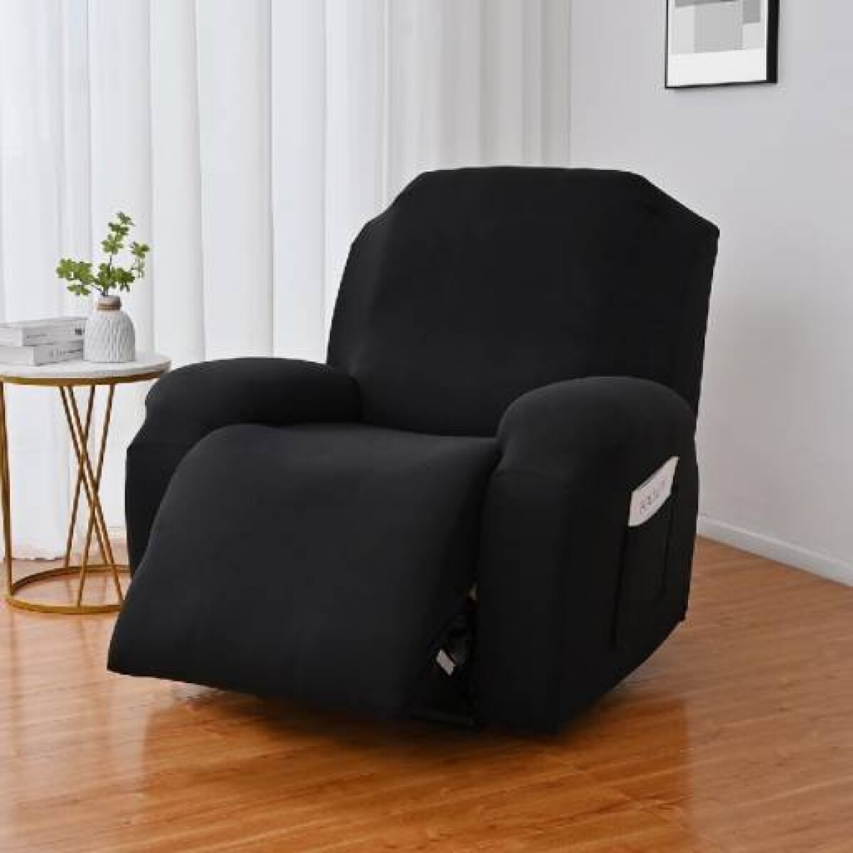 Funda sillón reclinable 1 cuerpo lisa - negro 