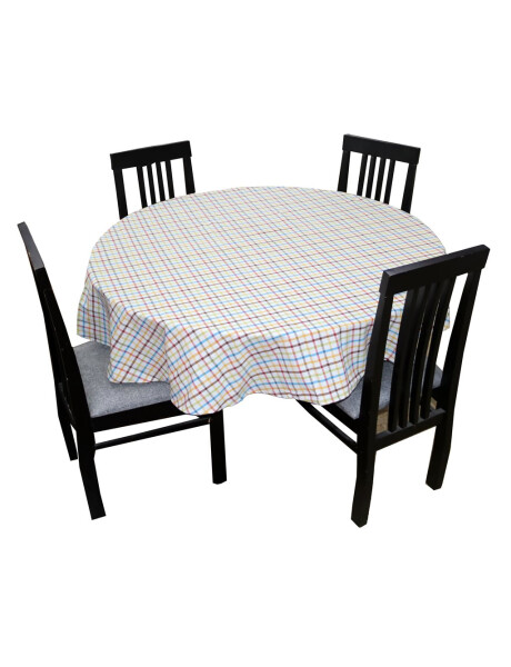 MANTEL REDONDO ALGODÓN D160CM CUADROS MULTICOLOR MANTEL REDONDO ALGODÓN D160CM CUADROS MULTICOLOR