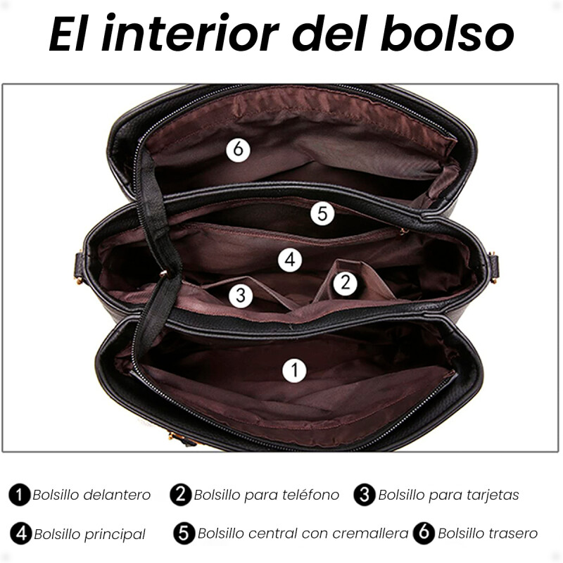 Bolso Cartera de Hombro y de Mano de Lujo Marrón