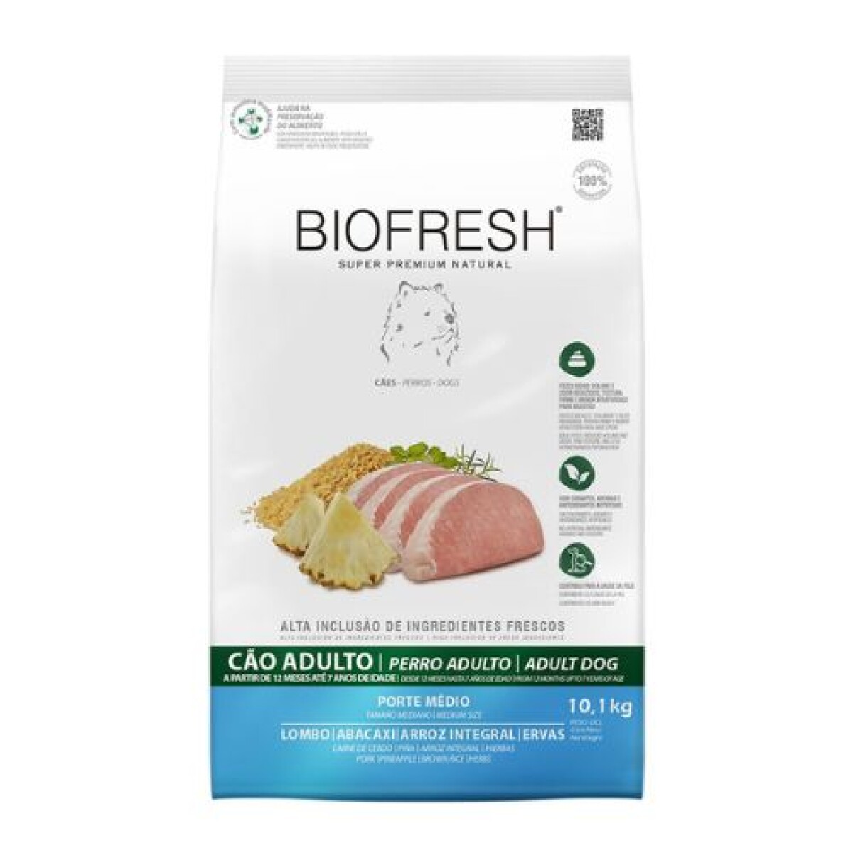 BIOFRESH ADULTO RAZAS MEDIAS CERDO Y ANANÁ 10,1 KG - Biofresh Adulto Razas Medias Cerdo Y Ananá 10,1 Kg 