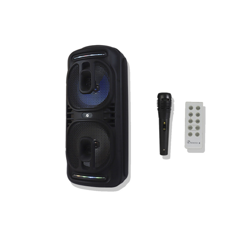 Parlante torre portátil bluetooth KTS1819 2 x 8" con micrófono y luces Parlante torre portátil bluetooth KTS1819 2 x 8" con micrófono y luces