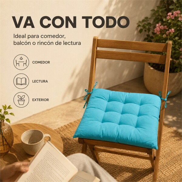 Almohadon Cuadrado Para Silla Eames Butaca Auto Colores Celeste