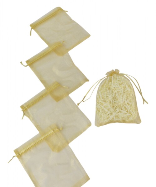 Pack x 100 - Bolsas organza 12x17 cm ORO