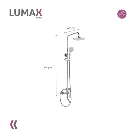 Barra columna ducha redonda inox con soporte y diseño moderno para baño Barra columna ducha redonda inox con soporte y diseño moderno para baño