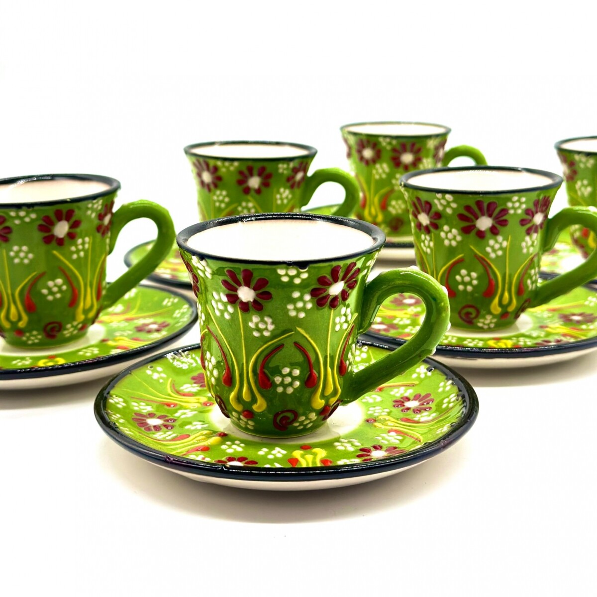 Juego de café cerámica x6 - Verde 