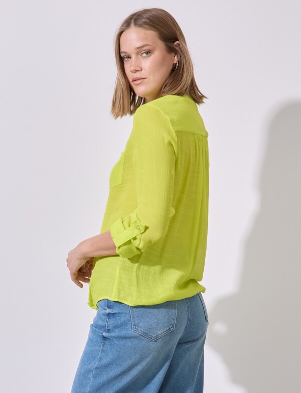 Blusa Nudo Botones AMARILLO