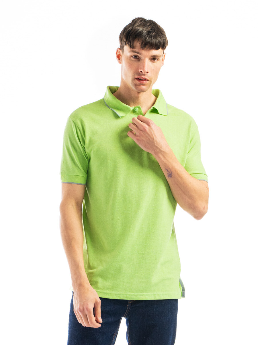 Polo Lisa Shade - Verde Claro Melange/Gris Claro 