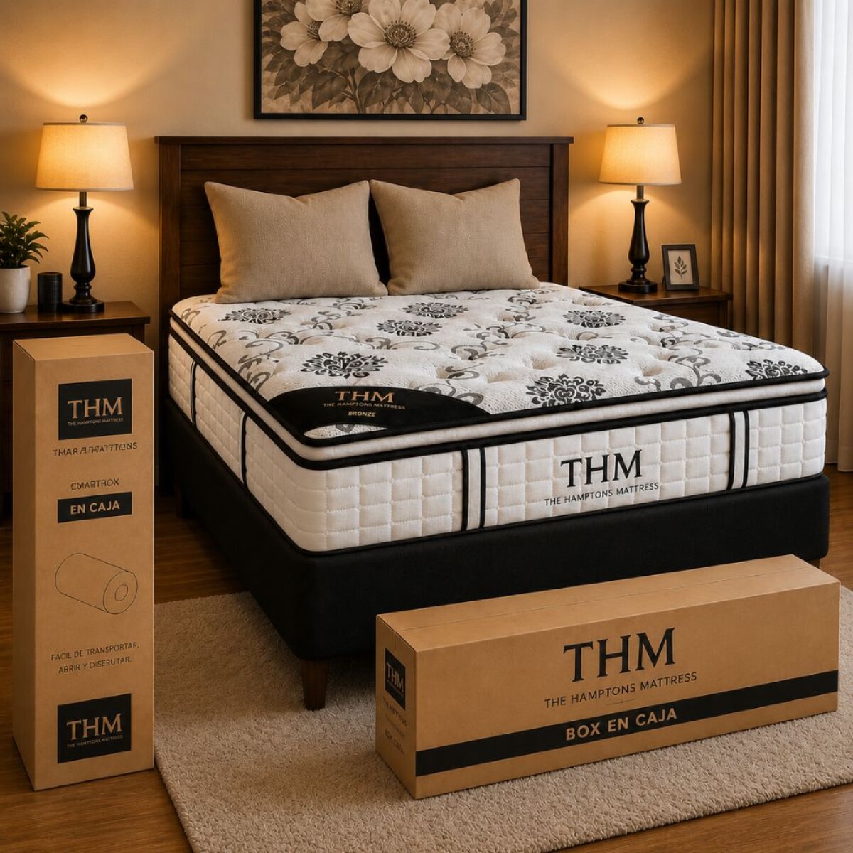Sommier 2 plazas THM Hybrid Bronze - Negro 