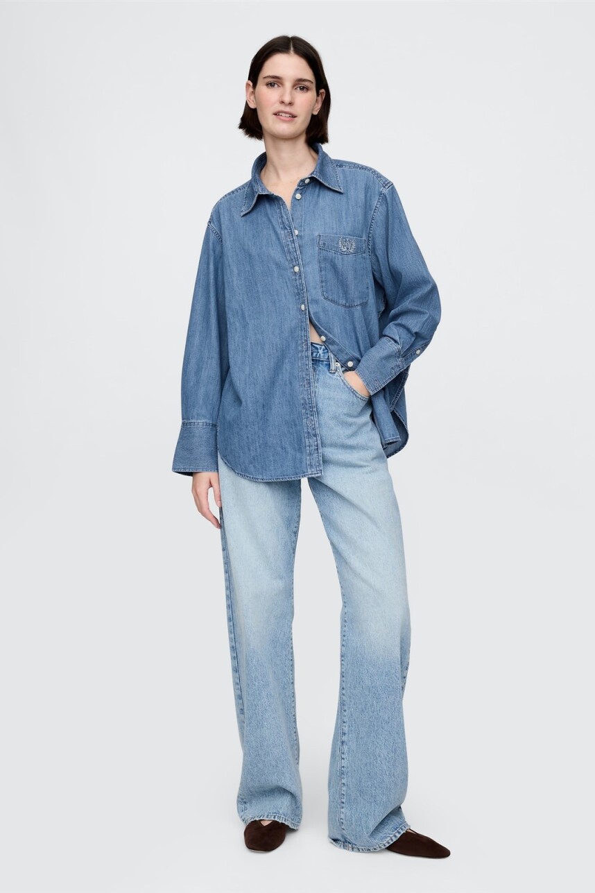 Camisa De Jean Mujer Blue Chambray