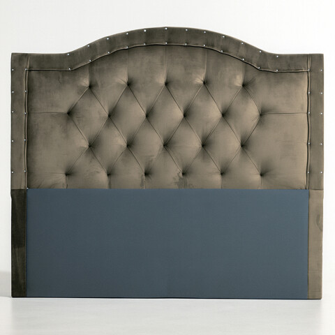 Respaldo Curvo De Sommier Ltc De Madera Forrado En Suede Marrón Respaldo Curvo De Sommier Ltc De Madera Forrado En Suede Marrón