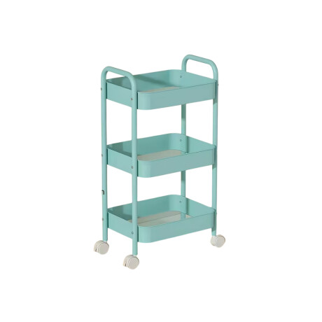 Carro organizador metálico de 3 niveles con ruedas Verde Oscuro