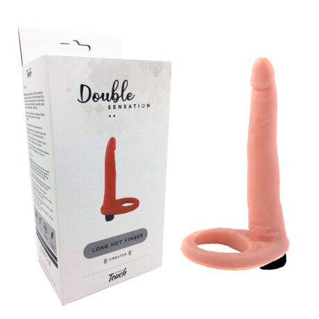 Anillo Hot Finger Largo Con Vibrador Piel