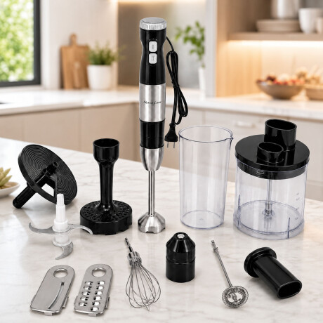 Mixer Procesadora Silver Love 8 En 1 Licuadora 1000w Negro