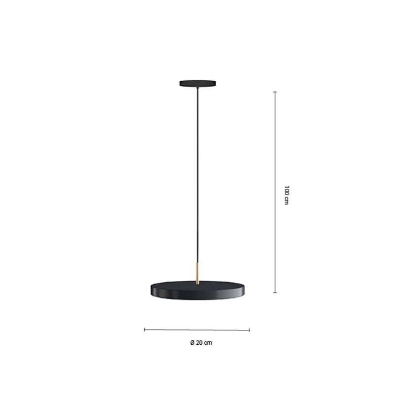 ACPF200 Luminaria LED Colgante Florence Pequeña Negra 12W