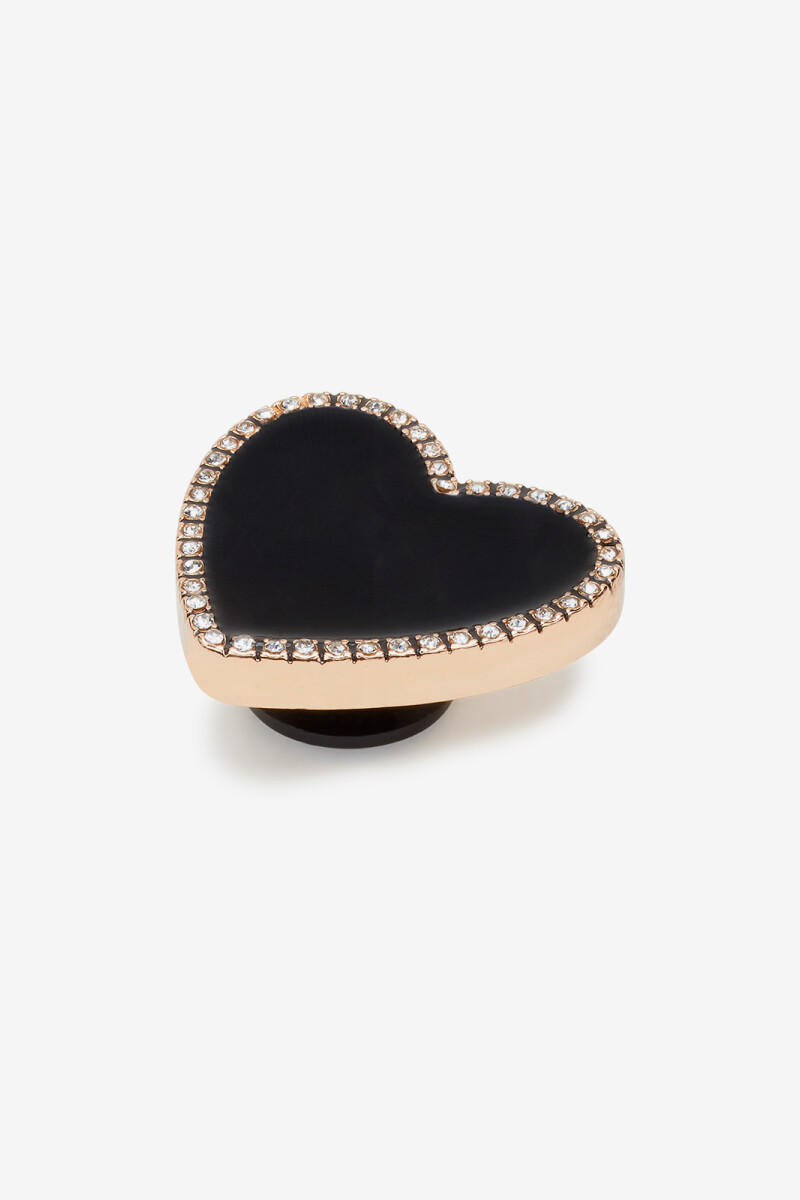 JIBBITZ CROCS BLACK HEART WITH Negro