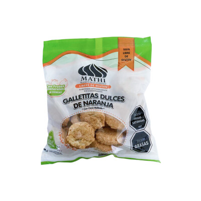 Galletitas De Naranja Sin Gluten Y Sin Azúcar Mathi 160g Galetitas Naranja Mathi 160g