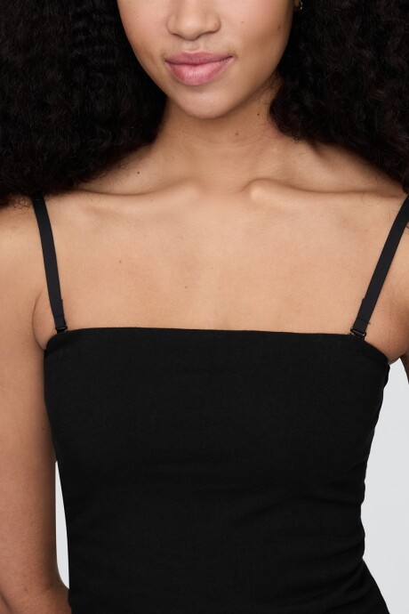 Musculosa Algodón Breteles Finos Mujer Black