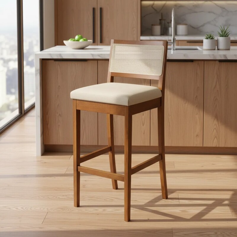 BANCO ALTO PARA BARRA - ESTERILLA - TAPIZADO TELA BEIGE BANCO ALTO PARA BARRA - ESTERILLA - TAPIZADO TELA BEIGE